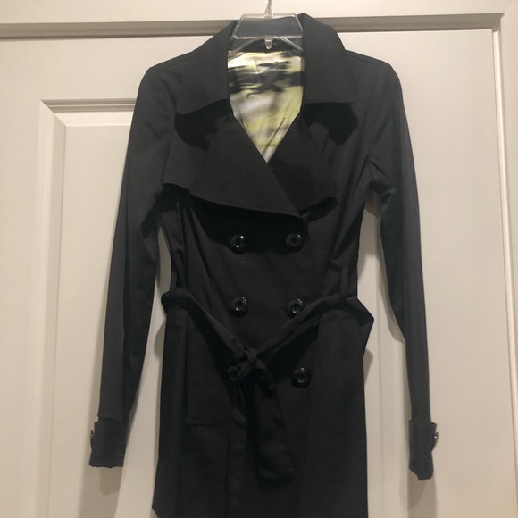 VERTIGO BLACK TRENCH COAT NWOT Size -XS. Great Coat - Picture 2 of 13